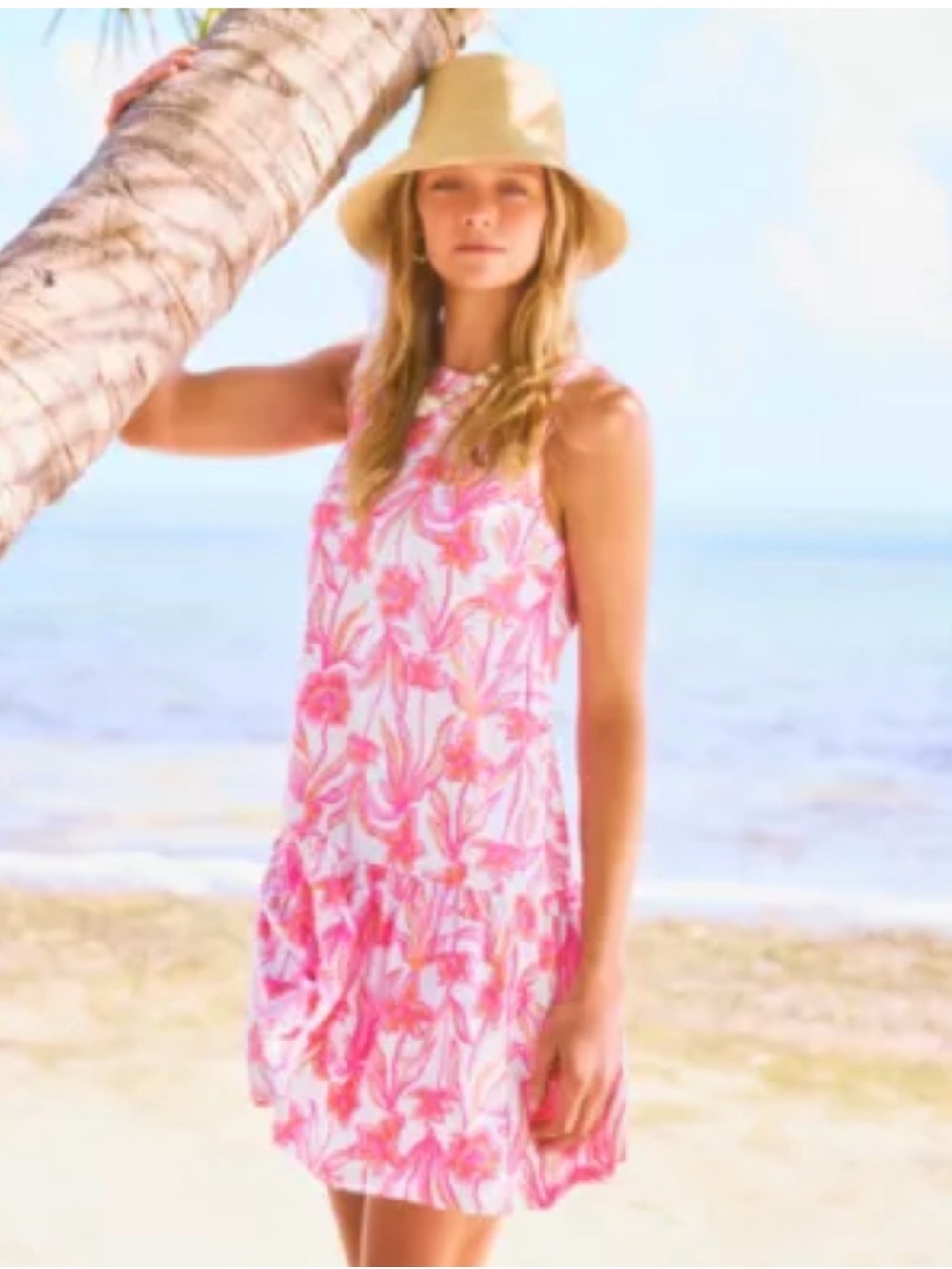 Lilly Pulitzer Dixi Dress Resort Dress in Resort White Lovely Long Stem print